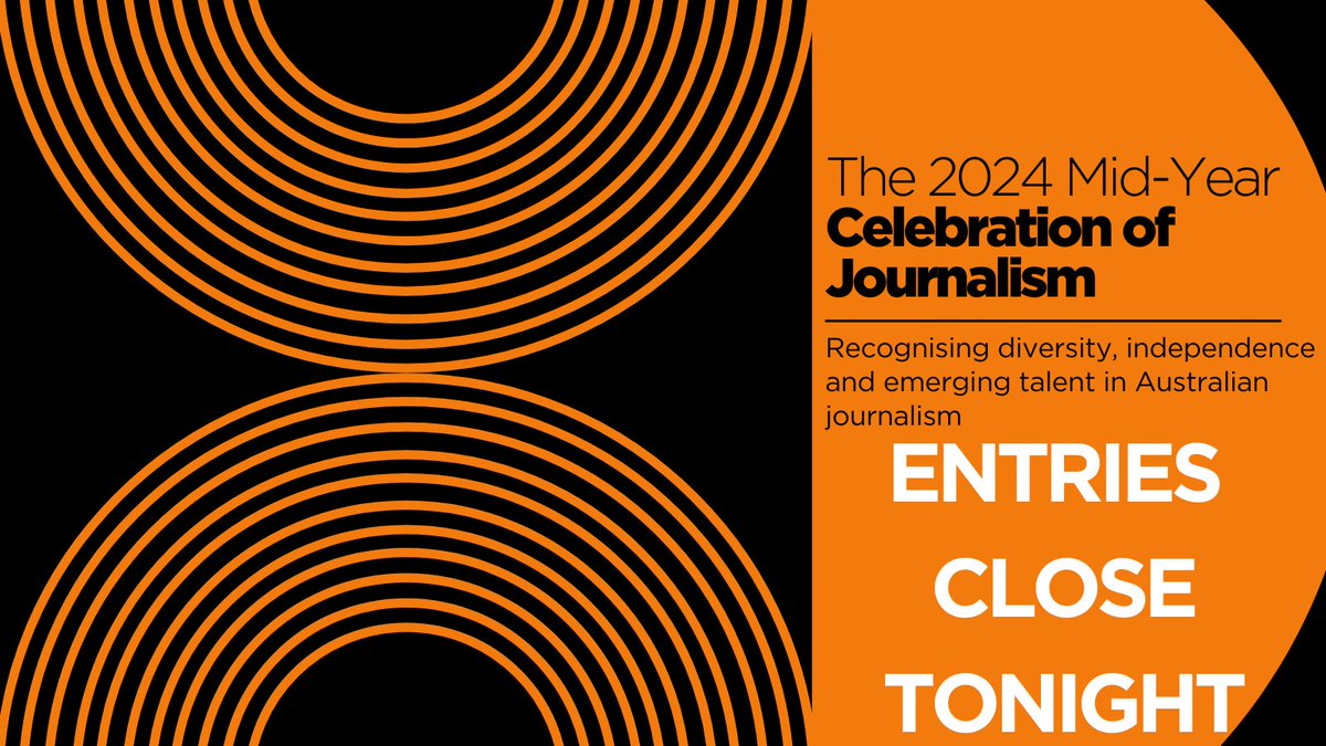 The deadline is almost here. Entries close TONIGHT at 11.59pm AEST for the Mid-Year Celebration of Journalism. Our friendly team are here to help if you need entry support. please contact: margie.smithurst@walkleys.com. walkleys.com/mid-year-award…