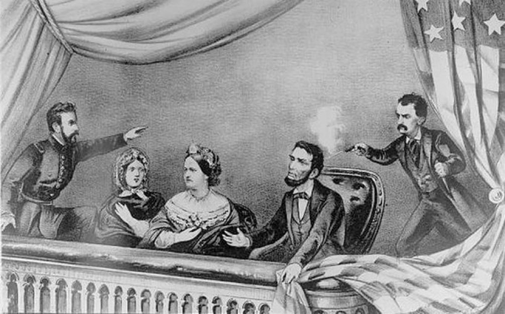 Lincoln was laughing when he was shot by John Wilkes Booth, for his assassin timed his shot to coincide with laughter that would erupt during a scene in the play “My American Cousin”. Actor Harry Hawk, who delivered the line, was the only actor on stage at that moment.