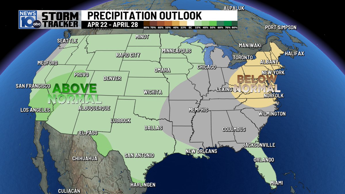 Some rain chances to get through this week, but it doesn't look too wet compared to past six weeks. Below is the 8-14 day precip outlook by the Climate Prediction Center-also looking relatively dry. I like what I see in the medium to long range guidance! news10.com/weather/