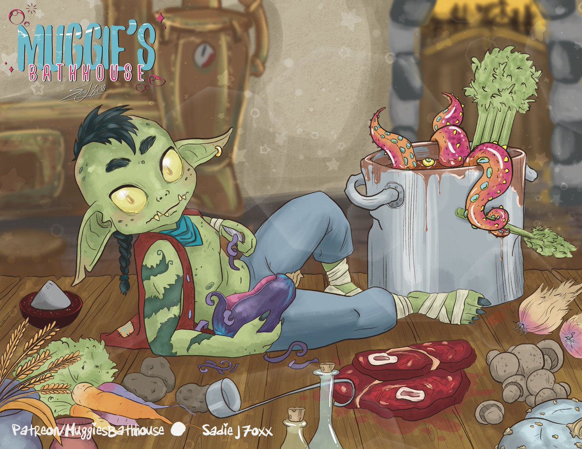 MuggiesComics's tweet photo. Hi! I’m Sadie!💖

I ♥️ drawing people, monsters, elves, ect. enjoying eachother. I’d love to draw your ocs at the spicy bathhouse.✨

Find the comics here: https://t.co/2XnOn57AMf

BTS &amp; bonus content: https://t.co/FRPJLBJXu0

Commission Info: https://t.co/271iM1H0oC

✨💖💜🩵✨ https://t.co/jrLDFe61Xv