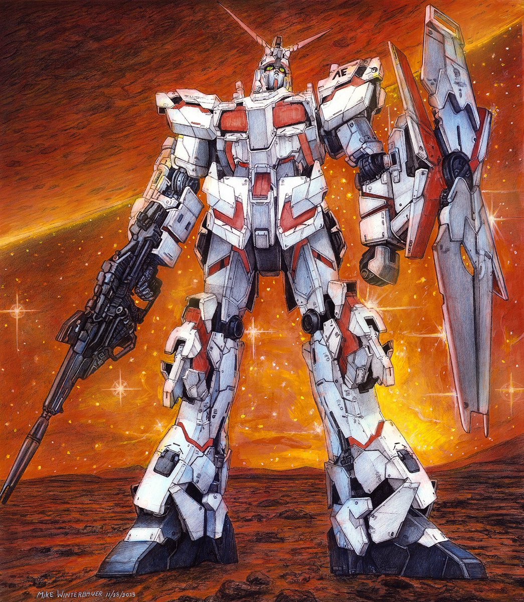 My cool Unicorn Gundam painting 2023!
#illustration #popculture #movieart #gundam
