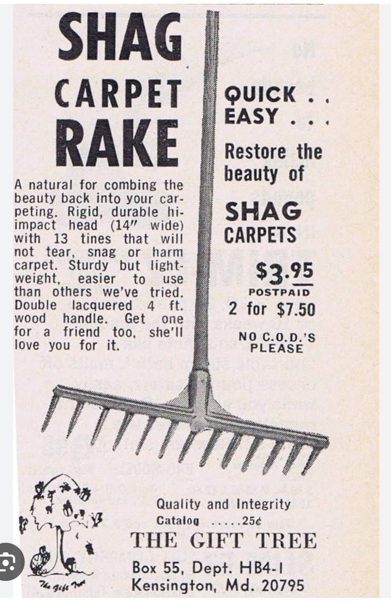 Not going to lie. I totally had one of these in the 70s for my oh so fashionable shag carpet, lol. #70s #shagcarpet #IamOld