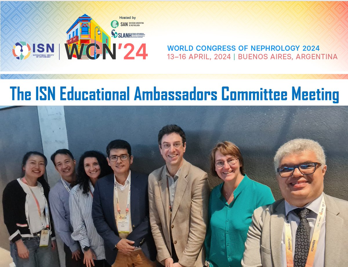 #ISNWCN, The ISN Educational Ambassadors Committee met to discuss new initiatives, ideas, and future plans for improving nephrology education. @DrGavinDreyer @_SophieDupuis @aiakl2001 @ISNeducation