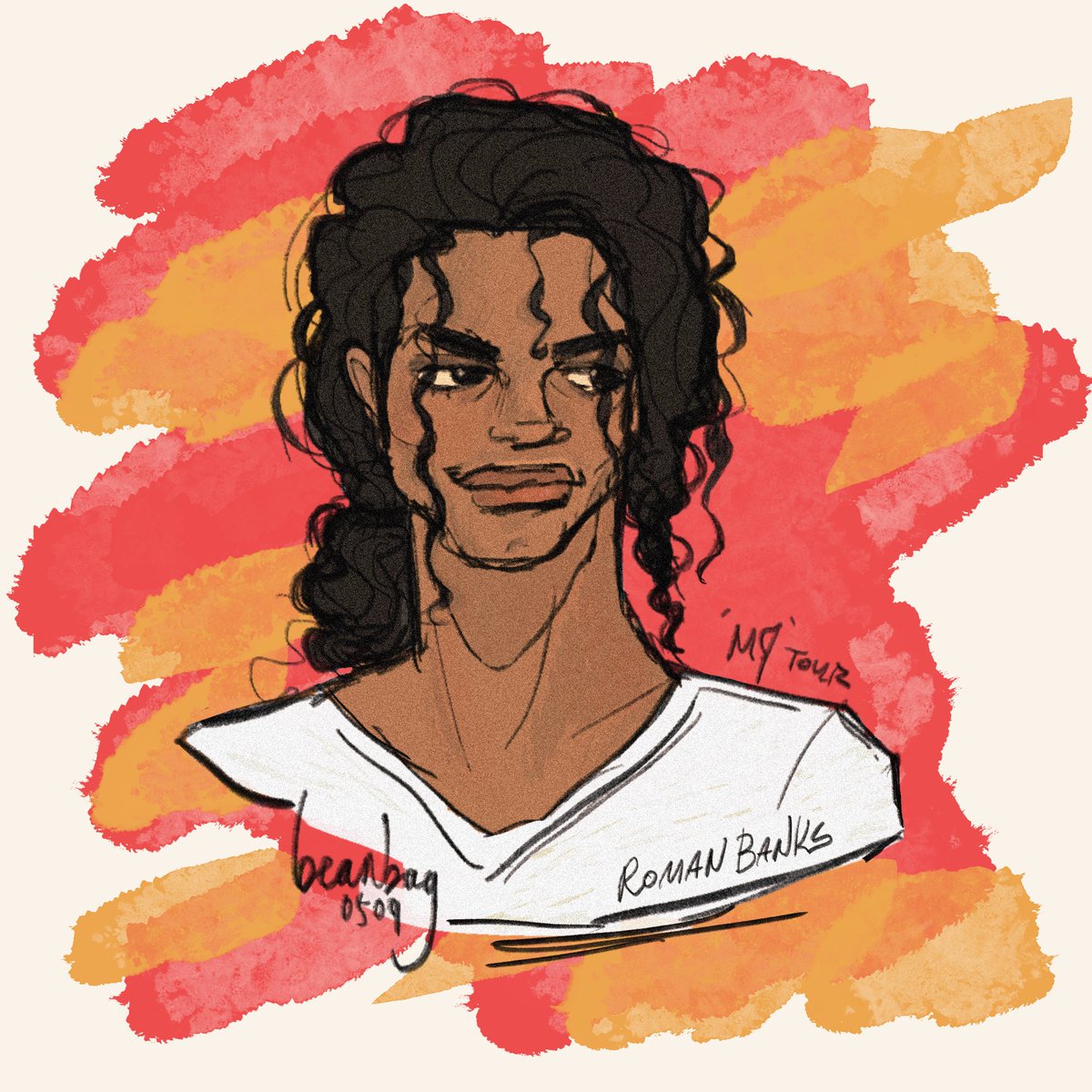 [#MJtheMusical] tried drawing roman banks as mj a few days ago 🫣❤️