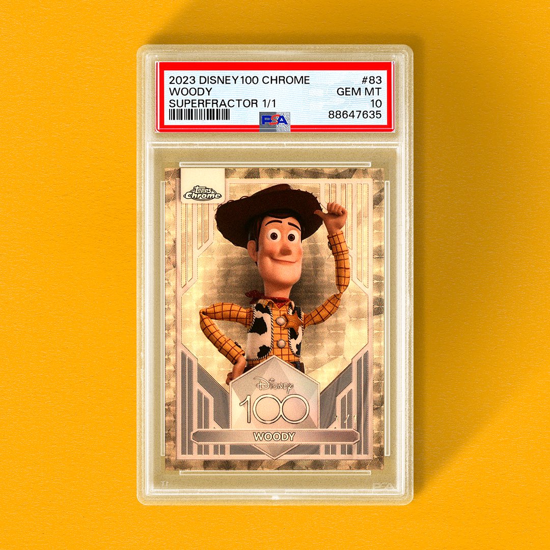 PSA10Disney100ウッディ #019 7098 𝙅𝙐𝙎𝙏 𝙂𝙍𝘼𝘿𝙀𝘿 💎 One of the top chases in the 2023 Topps
