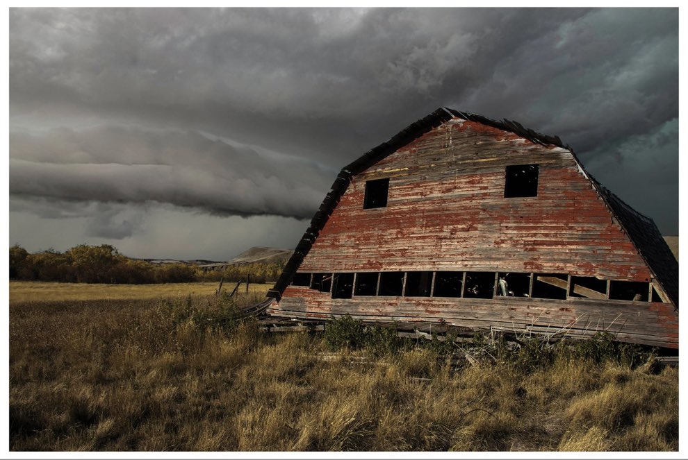 “Crushed” Fallen barn under a storm near Stewart Valley #Saskatchewan Buy here ➡️ lostinsk.ca/store/p/crushed