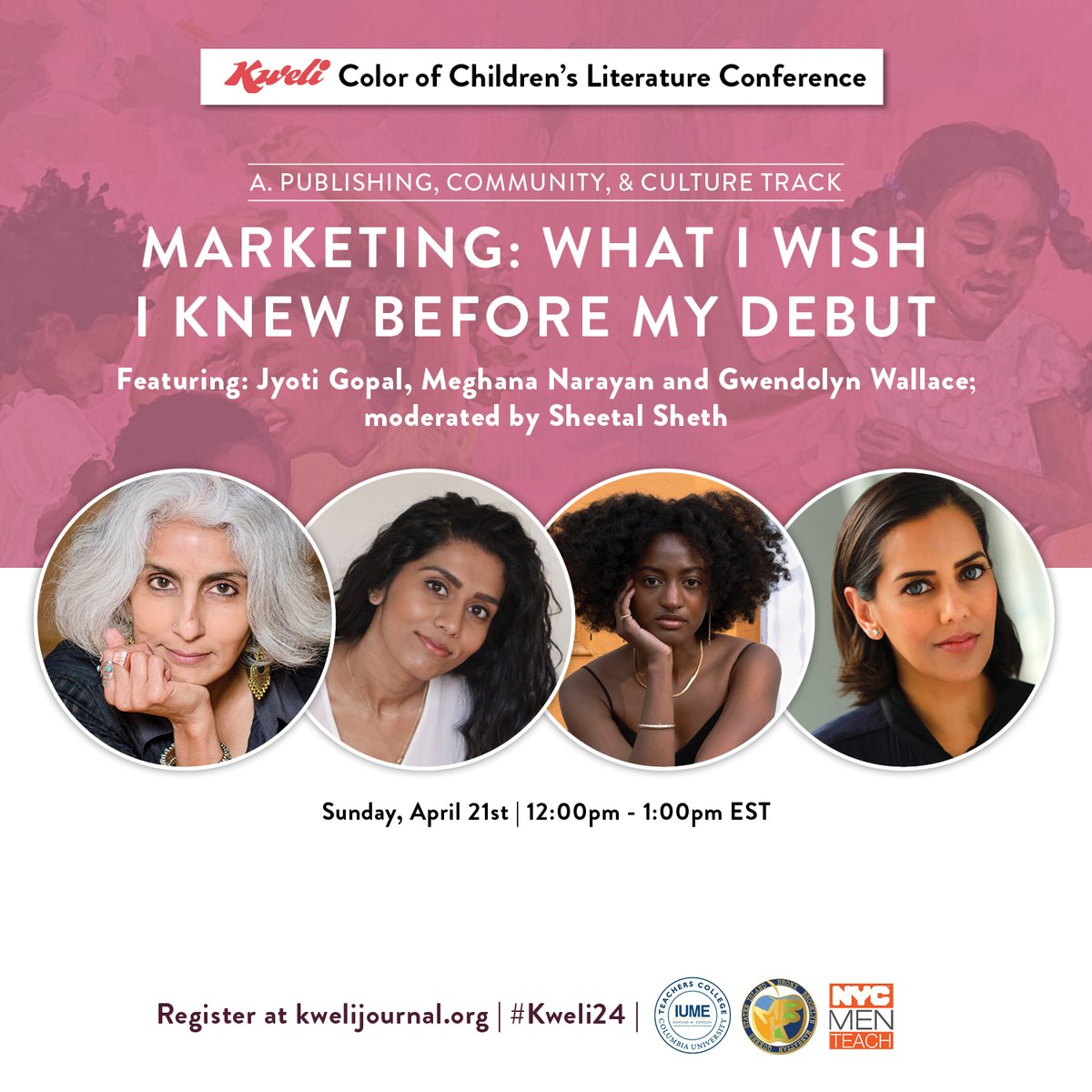 I met the editor of AMERICAN DESI at my first Kweli conf. It's been an integral part of my journey to becoming a published children’s book author. This weekend, I'm on a panel with these brilliant women at #Kweli24. Haven't registered yet? Do it now! You won't regret it.