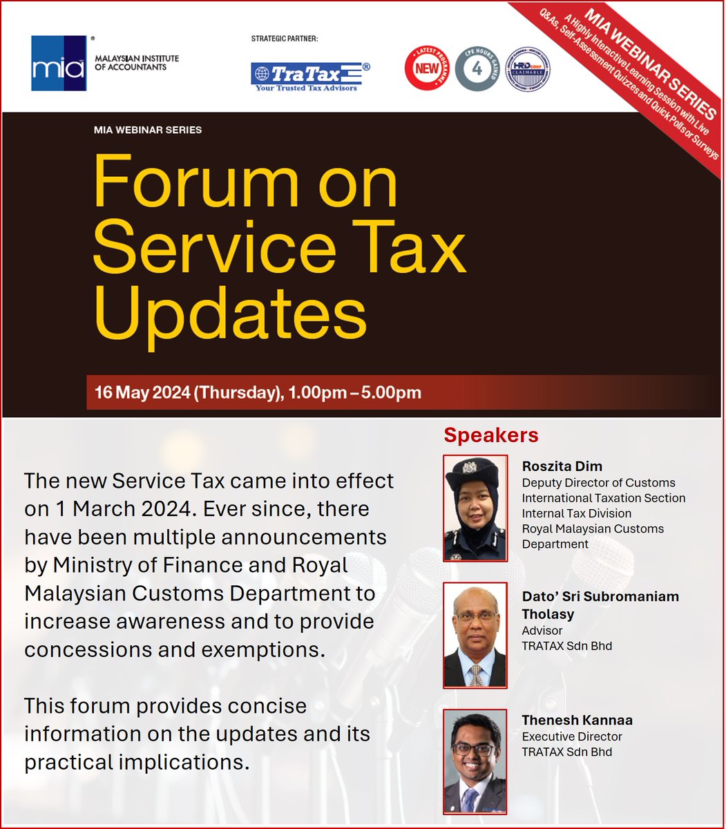 Forum on Service Tax Updates To Register: bit.ly/39AUf5l   To Download Flyer: bit.ly/3JdHa4o