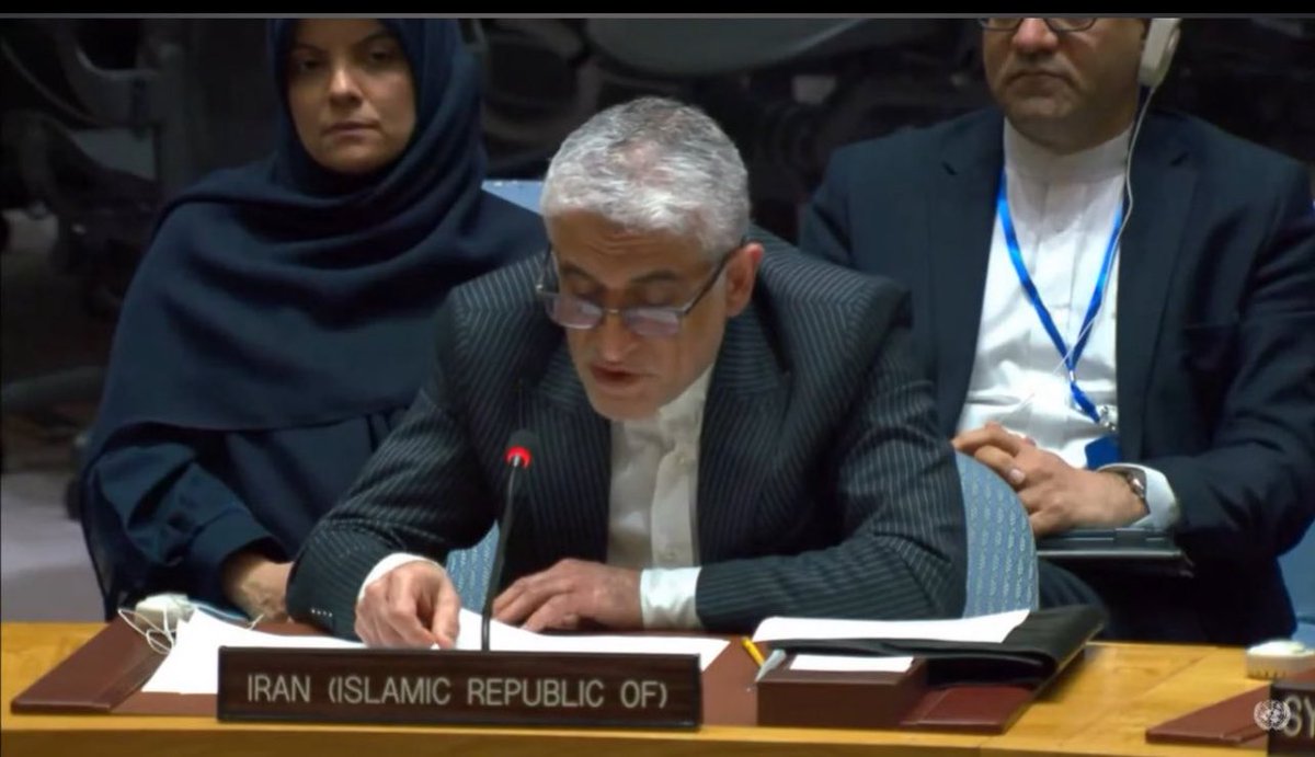 Hamdaa665's tweet photo. BREAKING: IRAN REPRESENTATIVE TO UN OFFICIAL STATEMENT 

“The Israeli regime violated the United Nations Charter by attacking our consulate in Damascus.”
#IranAttackIsrael #Iran #IsraeliTerrorists #Israel #الحرب_العالمية_الثالثة
#ایران
#الحرب_العالمية_الثالثة https://t.co/Erxr3DsN0n