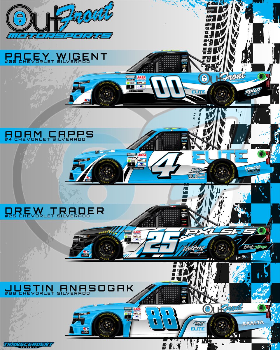 Here is your official spotters guide for OFM going into Season 6 of the AREA Truck Series. Huge shoutout to Drew at Transcendent Designs for the awesome graphic and renders. Excited to get things rolling here in the next month or so! #TeamOutFront #StayOutFront