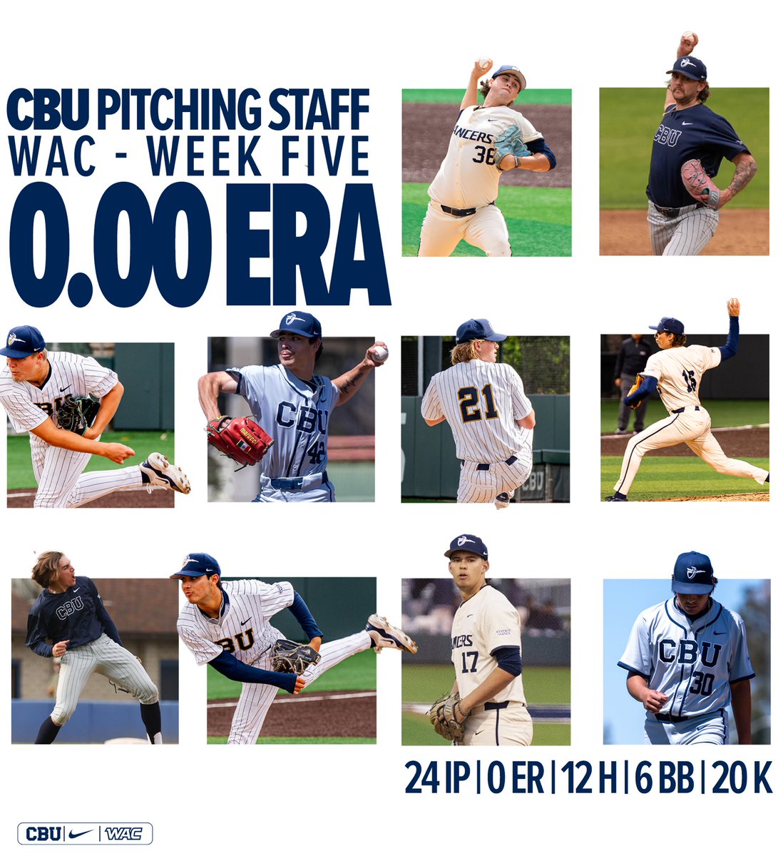 𝐈𝐭 𝐰𝐚𝐬 𝐚 𝐠𝐨𝐨𝐝 𝐰𝐞𝐞𝐤𝐞𝐧𝐝. 10 Lancer pitchers contributed to the stellar weekend on the mound for CBU, leading the program to its first three-game shutout series sweep in California Baptist baseball history👏 #LanceUp⚔️