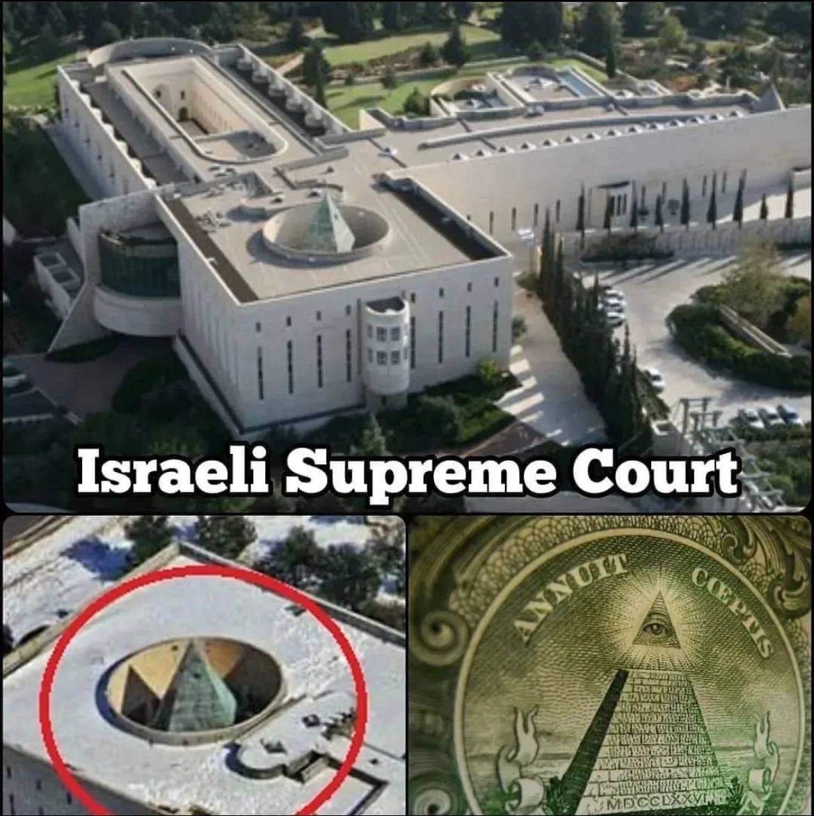 THREAD🧵

THE EGYPTIAN MASONIC SUPREME COURT OF ISRAEL

The coveted project of the Illuminati satanic New World Order. Completed in 1992 and funded by the Rothschilds. Designed with hidden occult architecture. Set to be the world capital of the New World Order future government