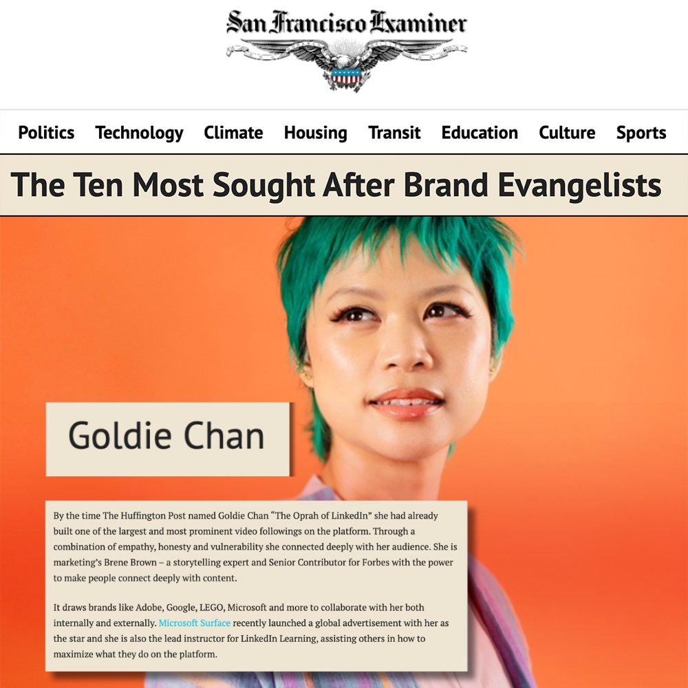 Thanks for “TEN MOST SOUGHT AFTER BRAND EVANGELISTS” list by @sfexaminer ! Lovely to share this spot with favs @cyreneq @BarrettAll @briansolis @abhijitbhaduri Read here: sfexaminer.com/marketplace/th…