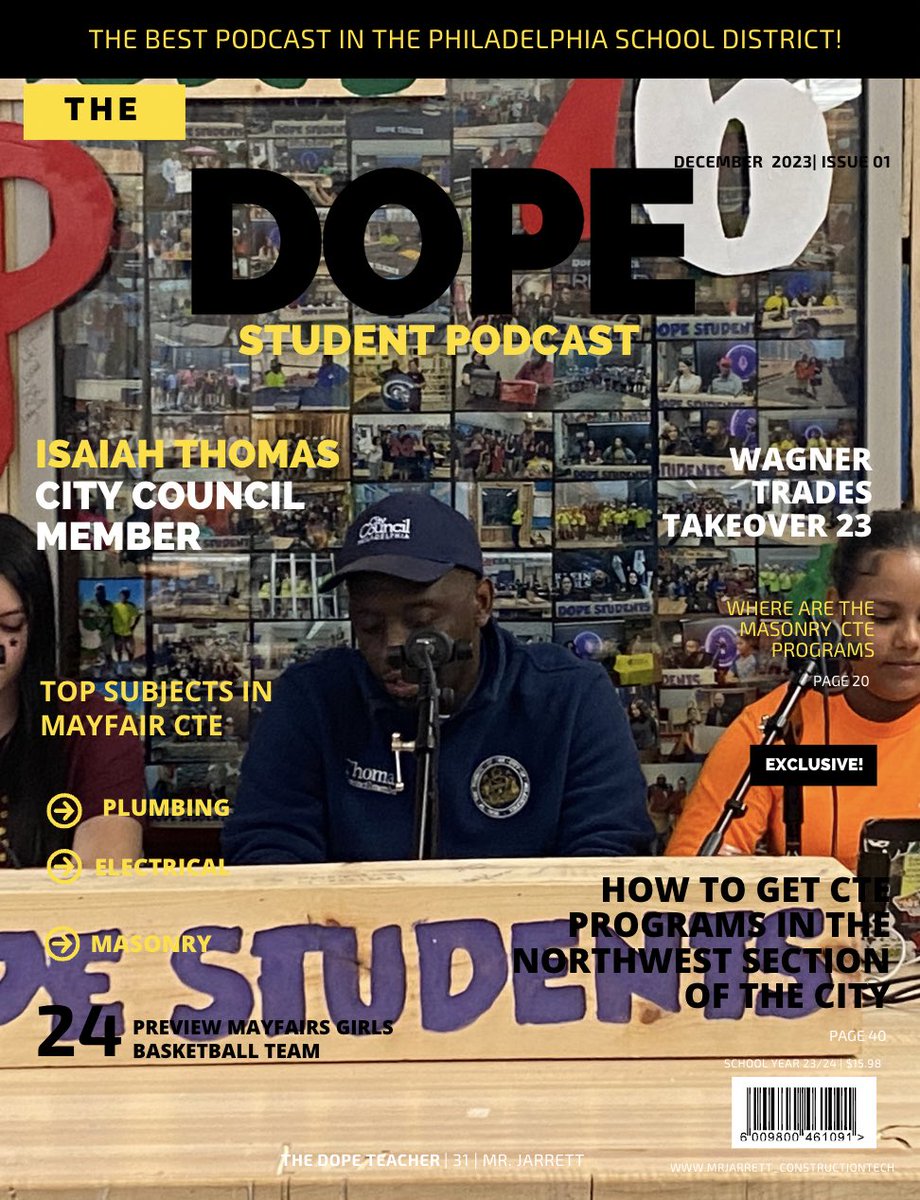 The Dope Student Podcast

Connecting the Classroom to the Industry

#podcast #middleschool #careerexploration #dopestudentpodcast @PHLschools @watlington_sr #plumbing #electrical #carpentry #masonry #SOLAR @candidateTHOMAS
