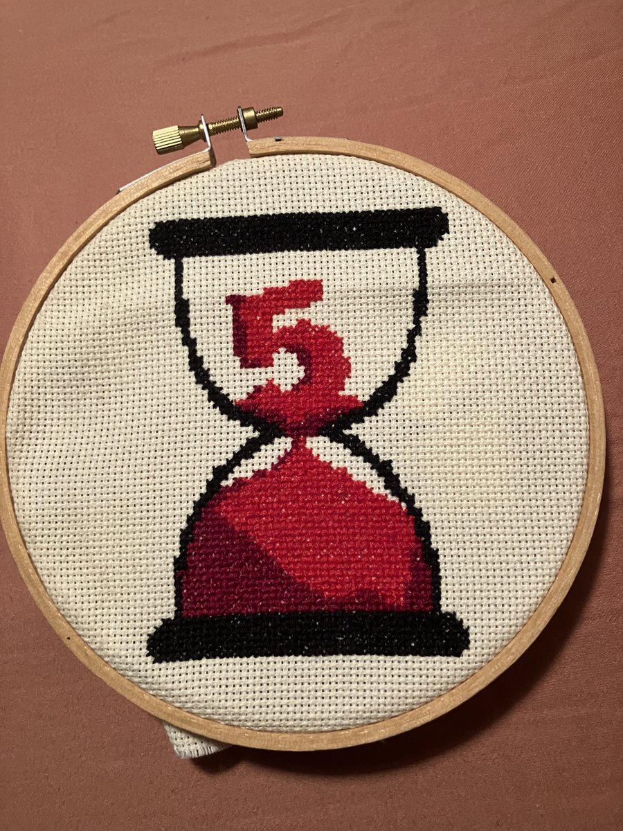 I've been in my cross-stitch era lately and decided to do a TBFighter one! @DanaherCorp in the time it took me to make this you could have made #TimeFor5 a reality!