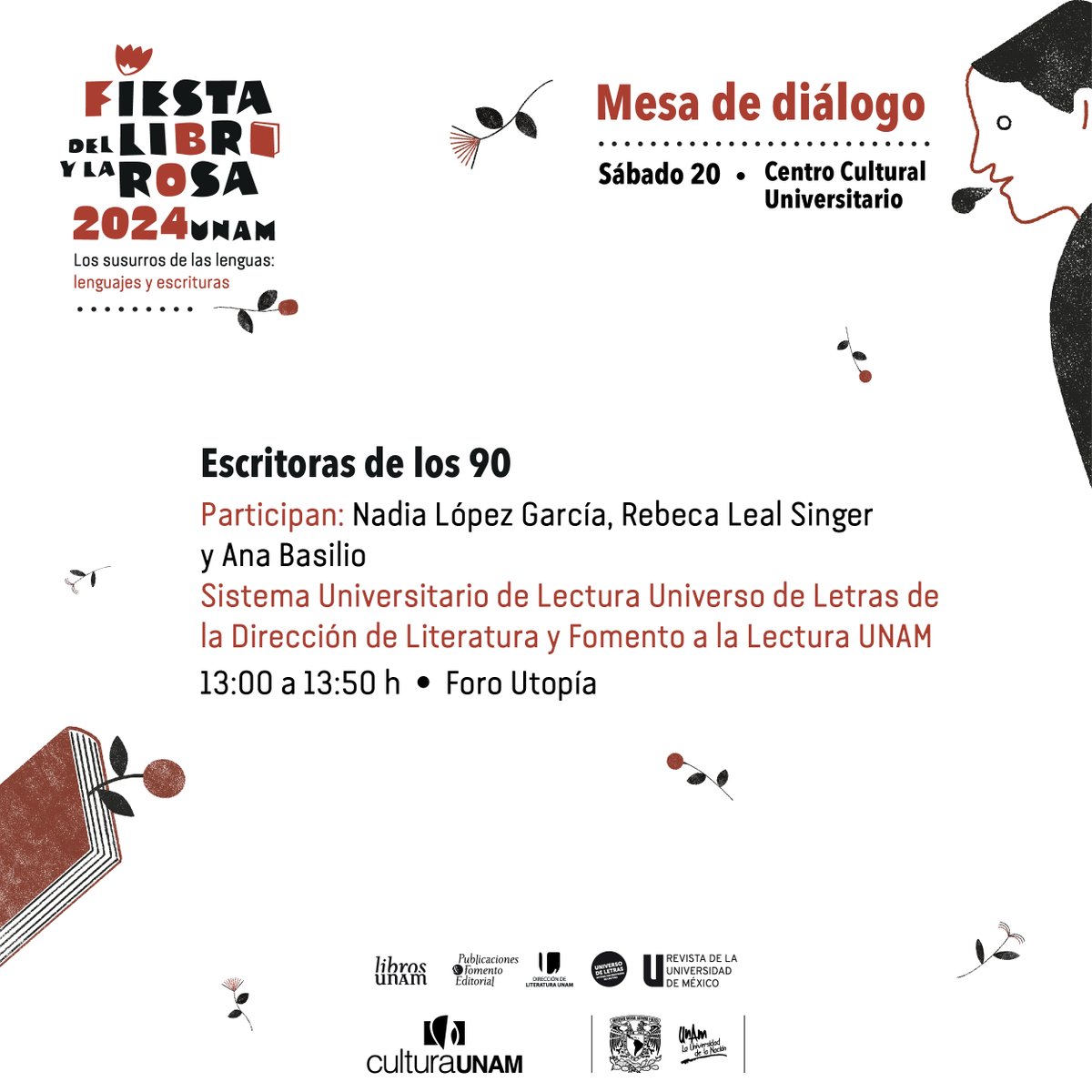 En esta #FiestaLibroYRosa las Escritoras de los 90 tomarán el escenario el sábado 20 de abril. Participan: @tejiendoapp, @Rebecrop y Ana Basilio 📍Foro Utopía