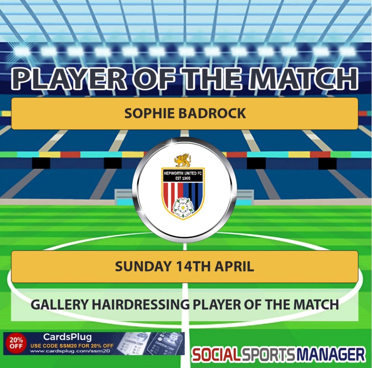16yr old Sophie Badrock takes the Ladies Player of the Match Award today after a fantastic individual & Team effort v high flying Ilkley