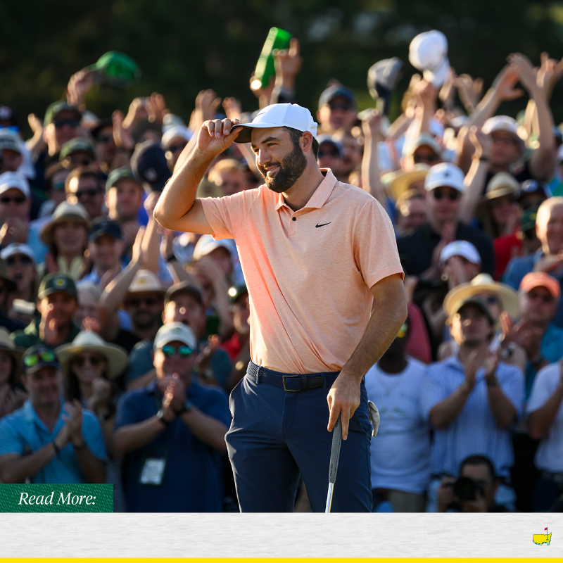 TheMasters's tweet photo. Learn more about Scottie Scheffler, the two-time Masters champion who continues to make history. #themasters