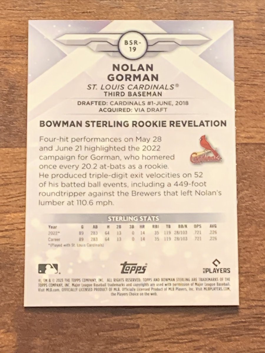 Nolan Gorman Sterling Rookie $3 PWE!!! 2 Available @DirtyWorldRT @CodiDaReposter @sports_sell @TheHobby247 @Nolacardtweets @PCOregonDucks2 @Hobby_Connect #TheHobbyFamily