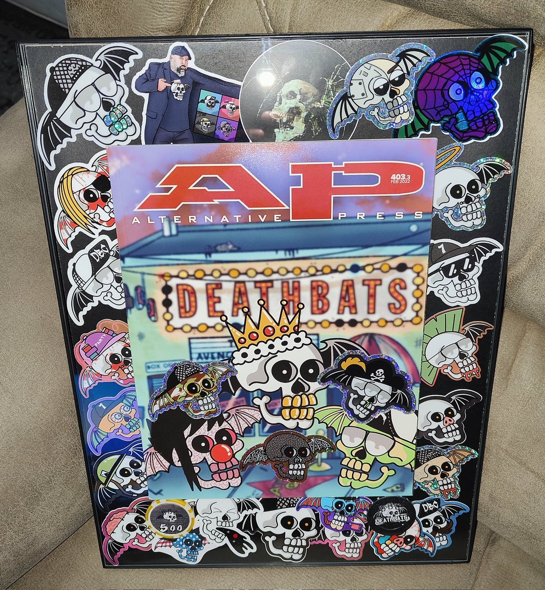 Just finished putting this together! Glad to be part of the awesome <a href="/DeathbatsClub/">Deathbats Club</a> community, and happy I have a way to display my stickers I have! Thank you to all that have sent me stickers, and hopefully more to come!🤘💀🦇
#DBC #Deathbatsclub #LIBAD #A7X
