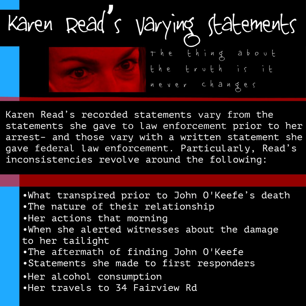 After striking him with her SUV in a fit of rage, an intoxicated and Karen Read left John O'Keefe for dead on the side of the road in freezing temps with a cracked skull. Years later, she continues to abandon him by lying about what really happened But soon, everyone will know.