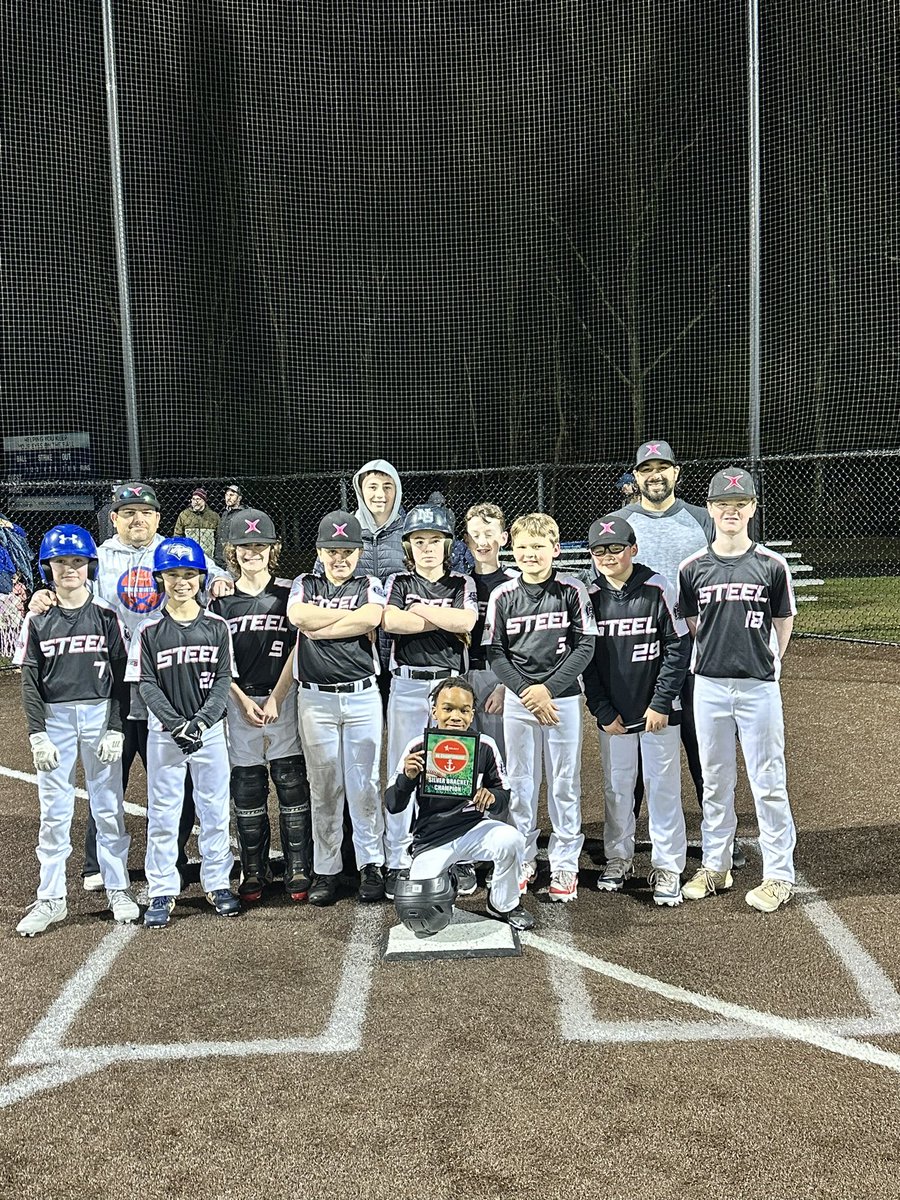 Team Steel White wins the 12U Silver Bracket at the Select NE Championship Tournament at the New England Baseball Complex! #champs