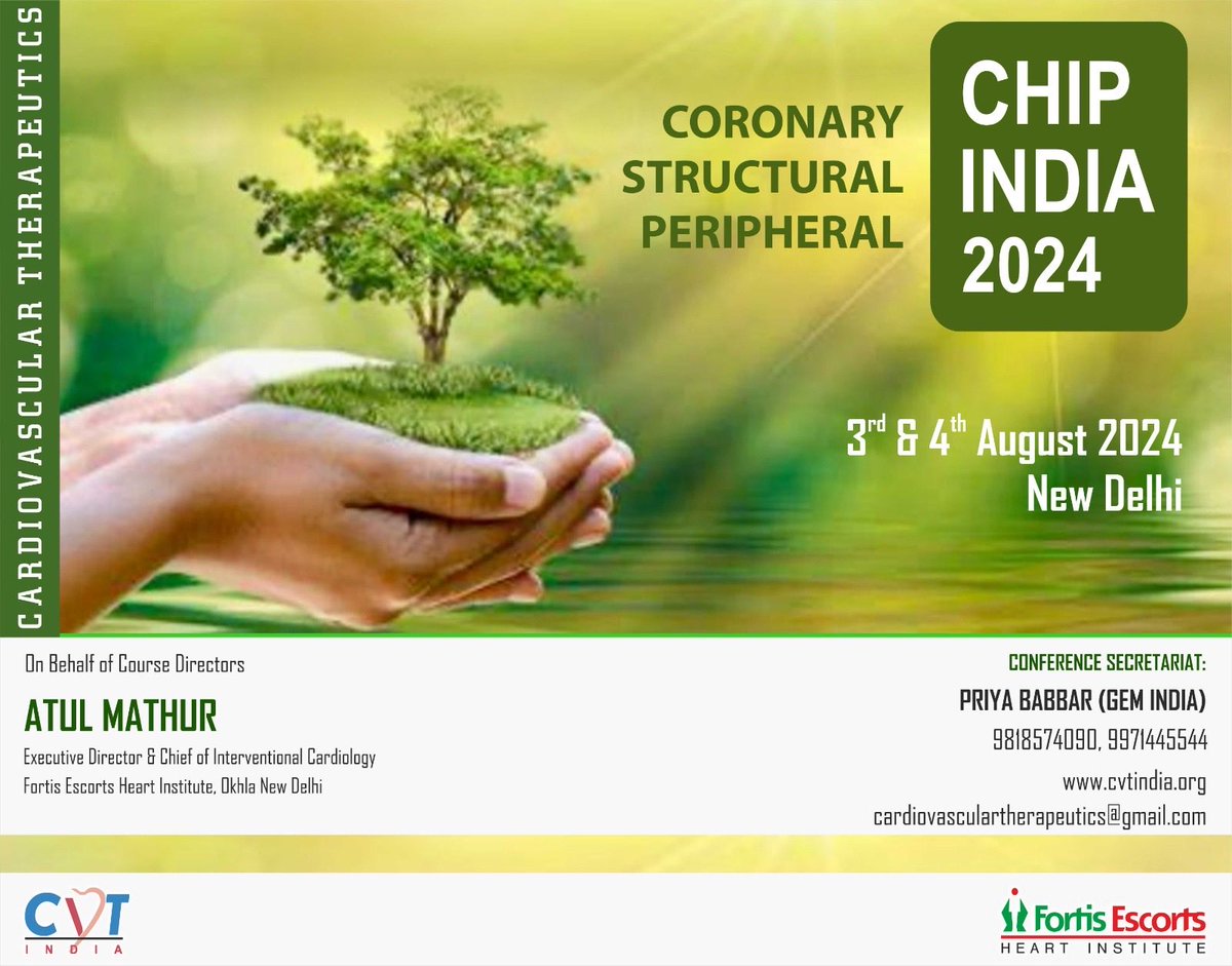 Mark your Calendar for 3-4th August 2024 New Delhi for cvtindia.org @mmamas1973 @mirvatalasnag @Hragy @AnkurKalraMD @SanjogKalra @PradeepYadavMD @drptca @mathur_a @DrSaritaRao2 @SGuptaMD @NishithChandra @skedev @drrao_TAVI @aayshacader @drpkhazracardi1 @DrMarthaGulati