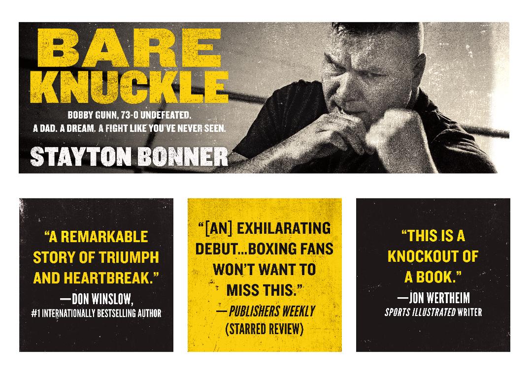 BARE KNUCKLE by @staytonbonner comes out April 23. It is an extraordinary TRUE STORY. The closest thing you will ever read to a real life Rocky story. I really loved this book. It is powerful and inspiring! It's not about boxing. It's about a father fighting for his daughter!