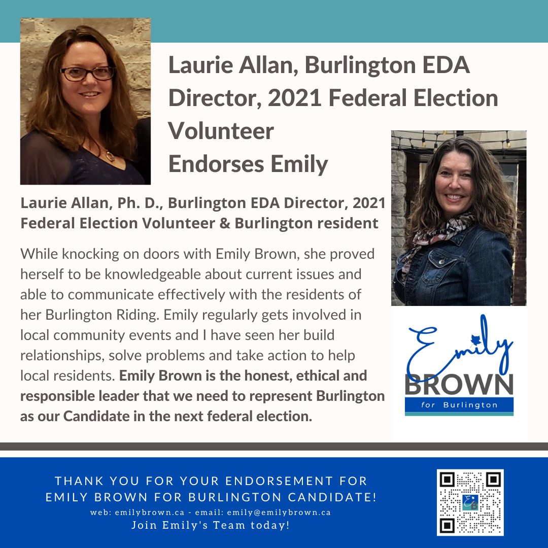 Laurie volunteered for Election 2021. Soon after, she joined the Burlington Conservative Association board taking on many key leadership roles! It's been a pleasure to work with such a talented woman & to have her endorsement, citing me as 'honest, ethical and responsible'! 1/2