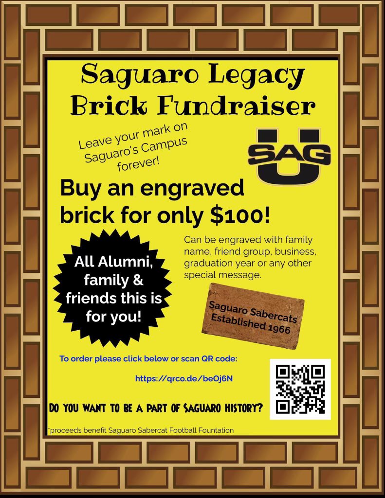 saguarofootball 30m The Saguaro legacy brick foundation continues.Honoring those of the past who laid the foundation and honoring those of the present who will continue to build on the legacy of Saguaro high school. Thank You! @D_TKelly @Saguaro_HS @SaguaroSUSD