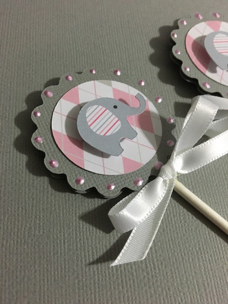 Check this out from Angelica at @Athyme2beecomfo and her shop on #Etsy Cupcake Toppers,Baby Elephant Argyle Toppers, set of 12 etsy.com/shop/atime2bee… #partysupplies #starseller #etsyshop #handmade #papercraft