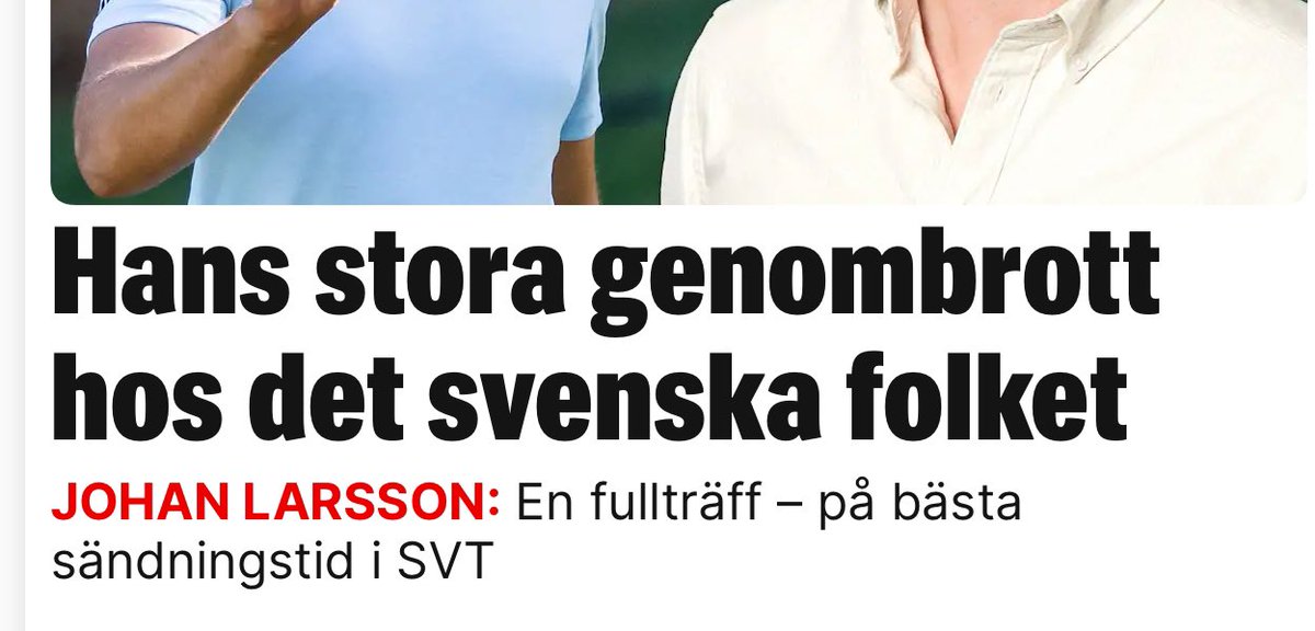 Otroligt roligt med Ludvig Åberg (även jag satt och kollade). Men vi bör prata om det här med ”bästa sändningstid”, va? (Som gammal redigerare även om att använda ordet/namnet ”Hans” som begynnelseord i rubriker).