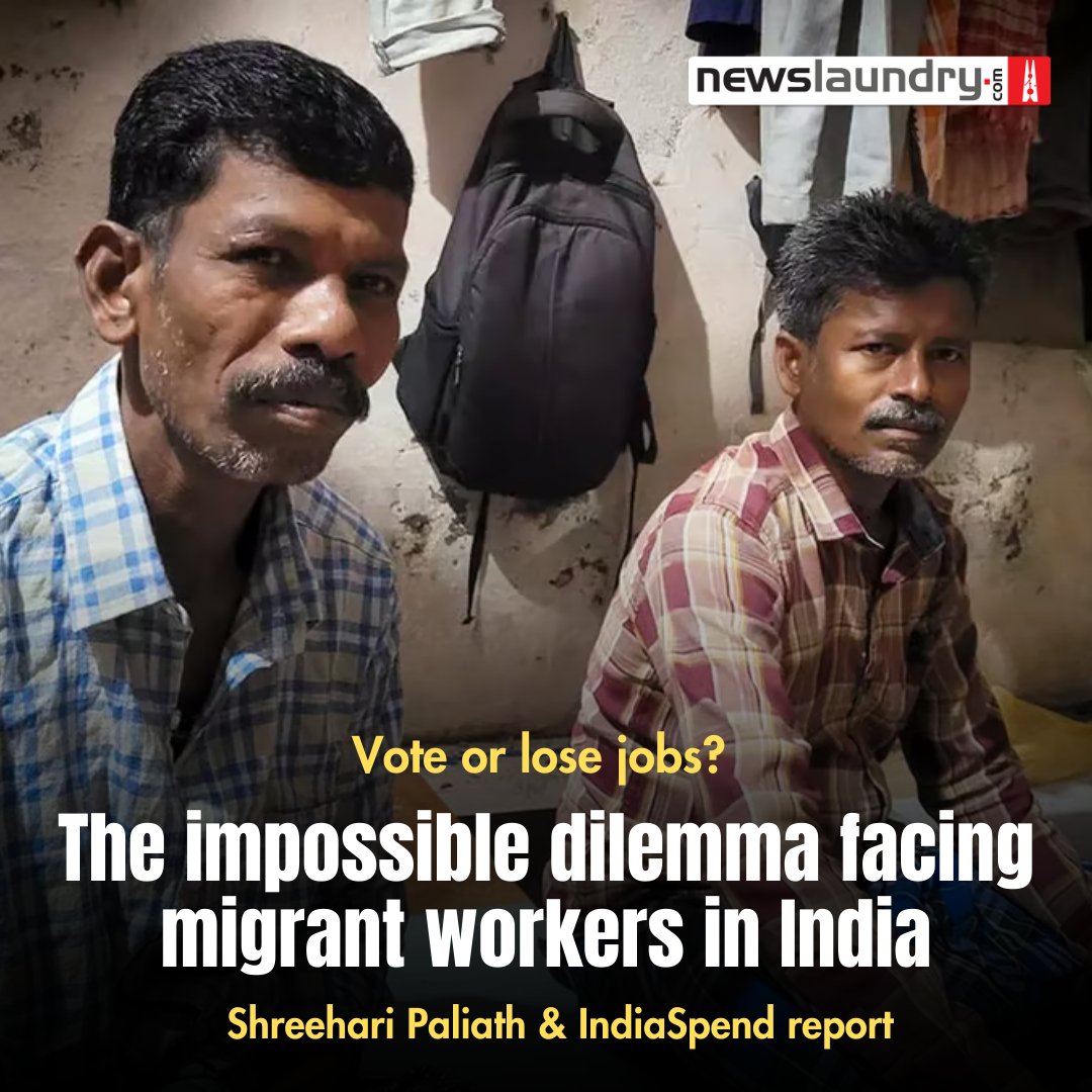 India's 10% GDP contributors struggle to vote due to job loss, & travel expenses. The #ElectionCommission's Remote #EVM initiative remains a proposal despite migrant workers' desire to vote at work destinations. Shreehari Paliath and @IndiaSpend report. newslaundry.com/2024/04/15/vot…