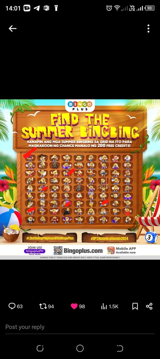 BanzonMadelyn's tweet photo. Naduling na ako kakahanap 🤣😂 #SummerWithBp #BingoPlusPh @Geoffrey0320 @ilonggaAko31 @queenangel910 @ojenroc24 @PalmaM53870 https://t.co/aaedJGtz7i