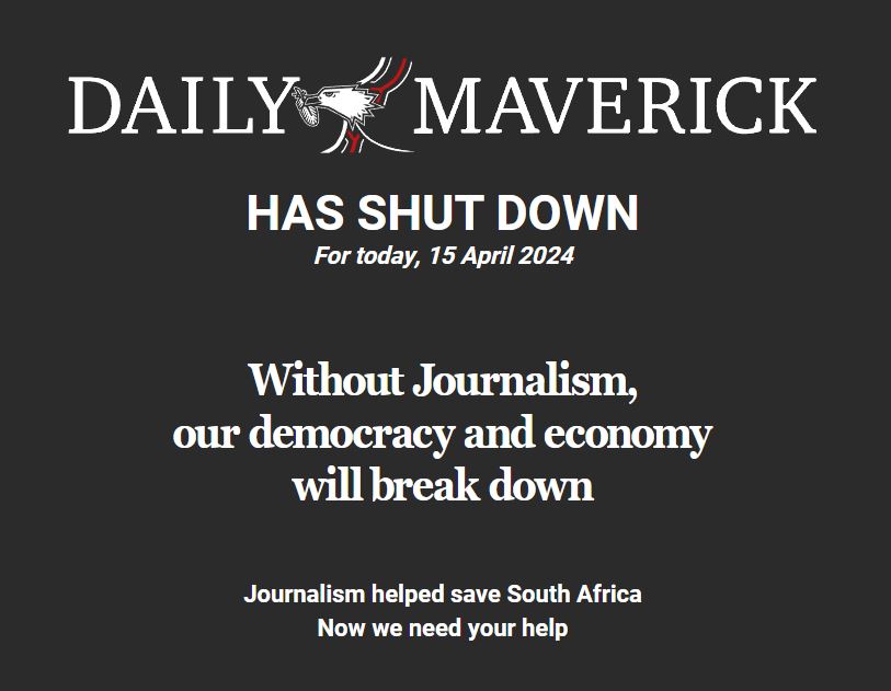 OUTA (@outasa) on Twitter photo A powerful message from one of the fighters-in-the frontline against #corruption. Please support <a href="/dailymaverick/">Daily Maverick</a>! A powerful message from one of the fighters-in-the frontline against #corruption. Please support <a href="/dailymaverick/">Daily Maverick</a>!