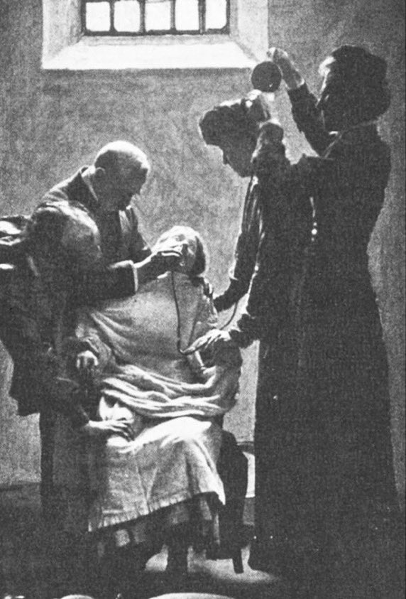 1909 - The flyer and the evidence - a poster from the National Women’s Social and Political Union calling for the vote - and a photograph showing the force feeding of an agitator who had been arrested during the Suffragette Protests… #eastend #suffragette