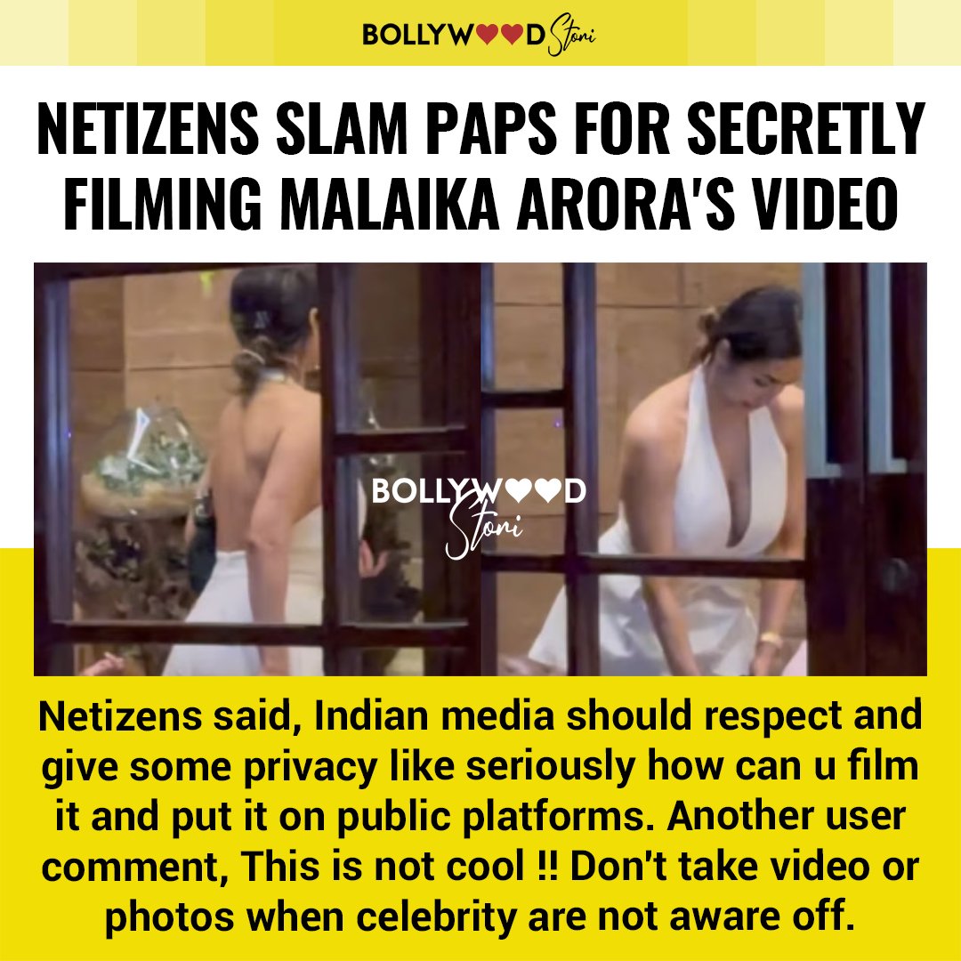 'Have Some Shame': Netizens slam paps for secretly filming Malaika Arora's video in backless short dress

Follow @bollywoodstori 😎
.
.
#bollywoodstori #malaikaarora #netizen #bollywoodactress #paparazzi #paps #bollywoodpaparazzi #bollywoodsexy #bollywoodactor #bollywoodmovies
