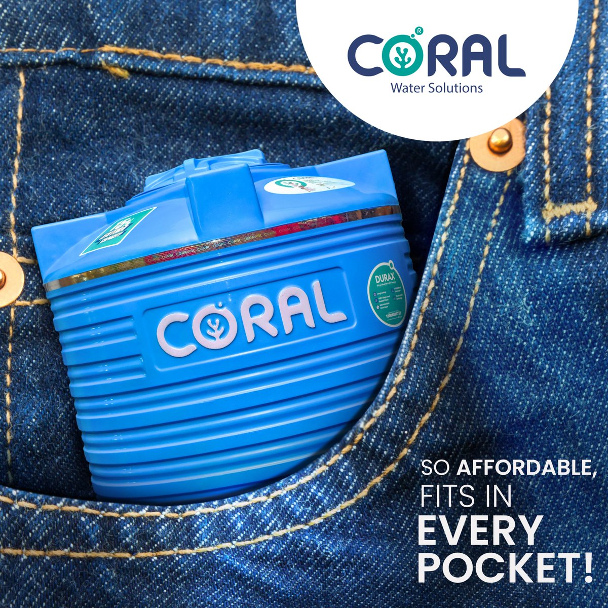 Whatever your pocket is, Coral fits.

#coralwatersolutions #waterstorage #hygienicwater #healthylife #waterstoragetank #watertanks #watertank #waterstoragesolutions #waterreservoir #cleanwaterforall #waterconservation #sustainablewater #qualitywater #watertemperature