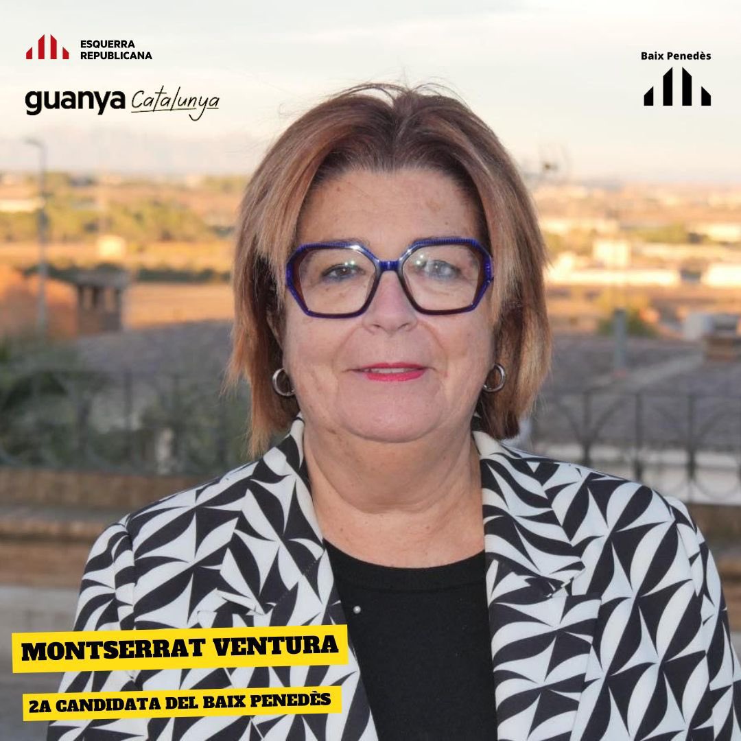 ercbaixpenedes's tweet photo. Presentem la Montserrat Ventura, 2na candidata pel #BaixPenedès que forma part de la llista al Parlament per Tarragona. Regidora a l'Arboç,  consellera al Consell comarcal. Pren el repte amb la ferma voluntat de seguir treballant pel territori , pel país sempre #AlCostatDeLaGent https://t.co/lSRzx1MFp3