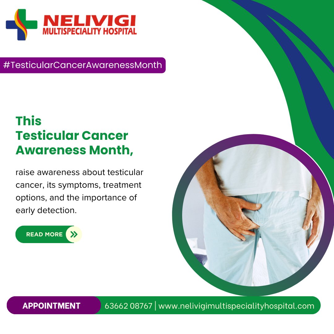 This #TesticularCancerAwarenessMonth, raise awareness about #testicularcancer symptoms, treatment, and the importance of early detection.

Website: nelivigimultispecialityhospital.com
Call @ 080 4866 8768

#TesticularCancerAwareness #testicular #NelivigiMultispecialityHospital #Bangalore