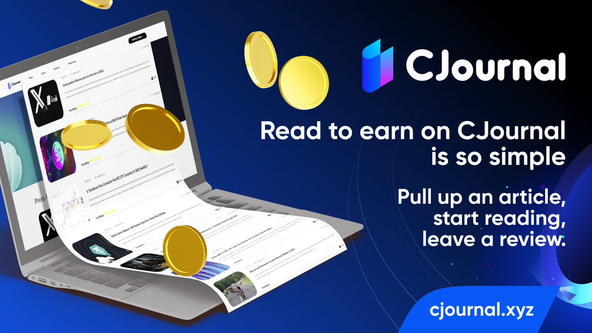 Read to earn on #Cjournal is so simple💯 Pull up an article, start reading, leave a review✅ It's that easy! Start earning today!🥳