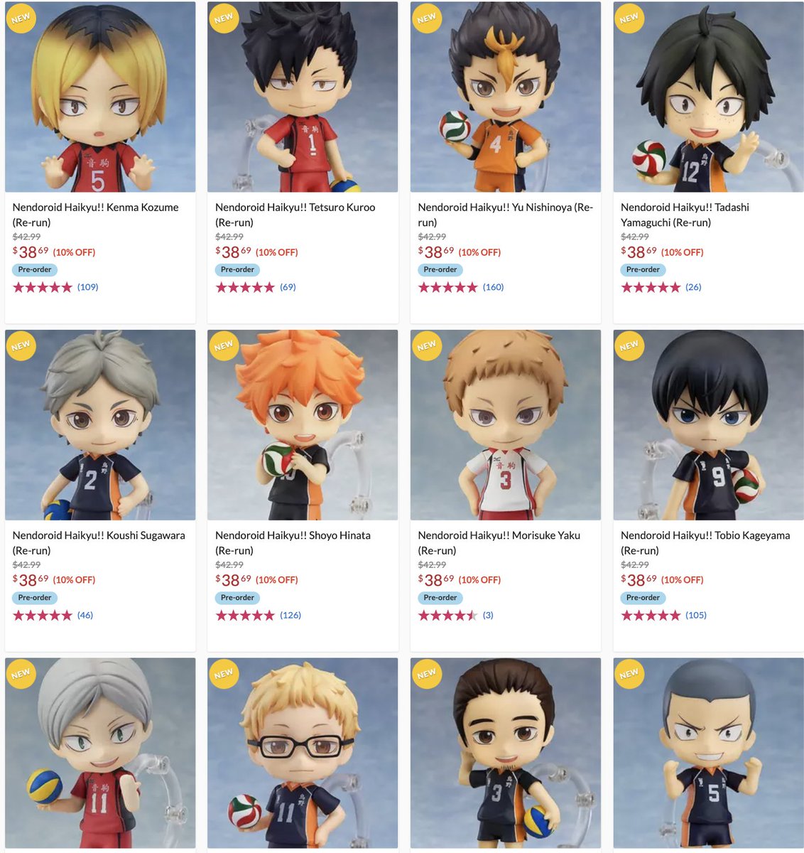 Almost the whole #Haikyuu crew just got a re-run from GSC! Check the TOM Shop & grab these Nendoroid figures while you can! 🏐 🛍️ Shop: otakumode.com/fb/imt Daichi Sawamura not shown but available!😀