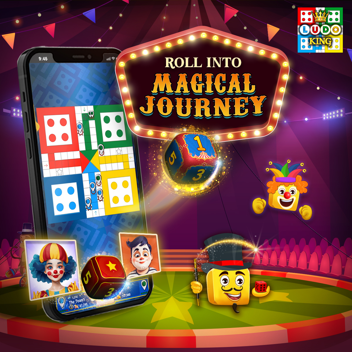 Roll the dice 🎲 & embark on a whimsical journey through the Circus Season 🎪 Unveil circus-themed dices, emojis, avatars, and frames & experience the magic of #LudoKing✨ 📢 Unlock #CircusSeason Now! ludokingnew.page.link/smm #boardgames #mobilegames @AppStore @GooglePlay