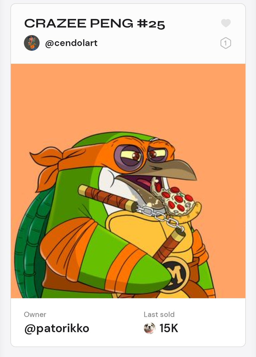 cendolsead's tweet photo. 🏆 AUCTION CONCLUDED 🏆
CRAZEE PENG #25
NINJA PENG TURTLE MIKEY
WINNER GOES TO @0xPatorikko
THANKS 🙏🙏 FOR THE BIDDING AND YOUR SUPPORT
WE WILL SEE IN NEXT AUCTION @mallow__art
#NFT #Auction #SolanaNFTs #nftpenguin https://t.co/7WpsQ00hNA