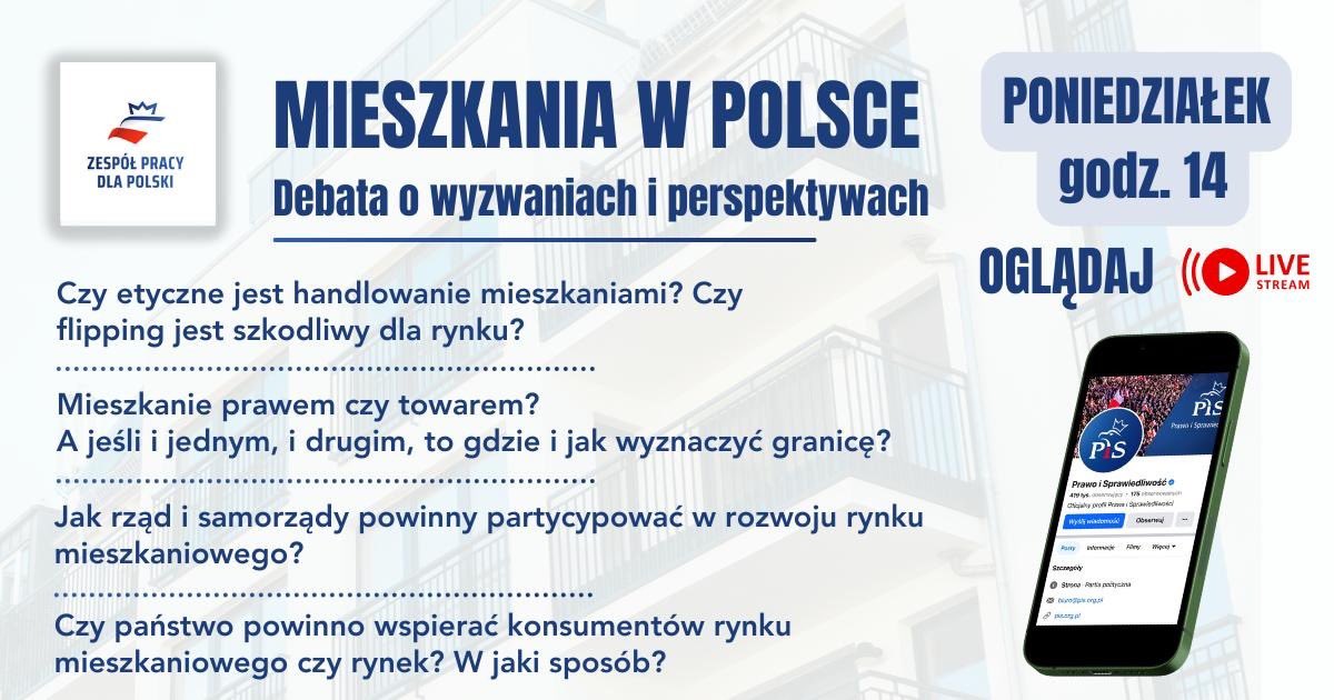 🏠🎤 Już dziś o 14:00 debata o mieszkalnictwie! 🎥 Zapraszam na kolejne spotkanie w ramach Zespołu Pracy dla Polski @pisorgpl. 📡 TRANSMISJA NA ŻYWO NA FACEBOOKU, TWITTERZE I YOUTUBE🎙 Do zobaczenia!