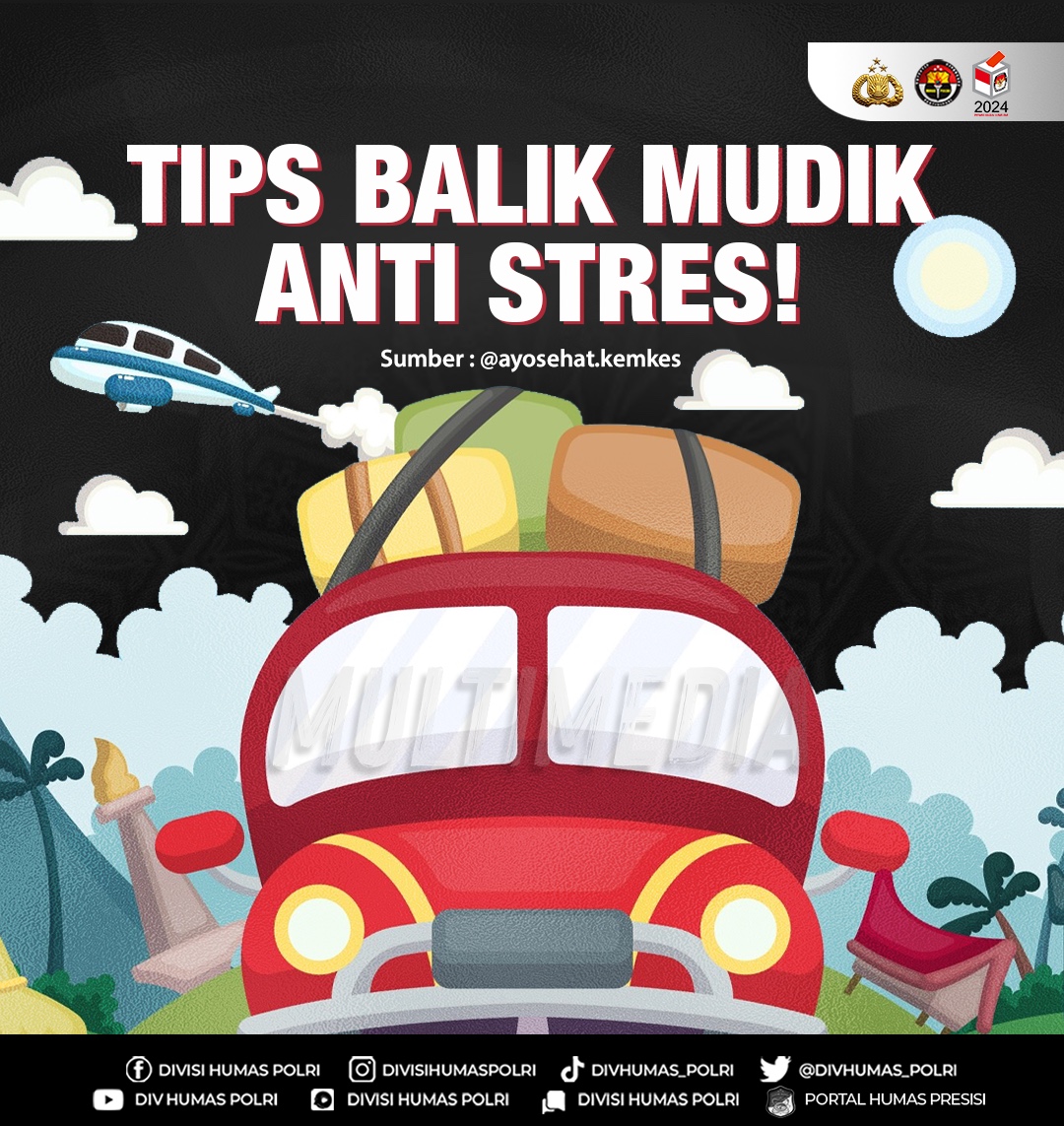 PolresTasikKota's tweet photo. Tips Balik Mudik Anti Stres!
Agar perjalanan balik mudik Lebaran terasa menyenangkan, berikut ada beberapa tips anti stress supaya perjalananmu aman, nyaman, dan selamat sampai tujuan! Semangat Kembali Beraktivitas bersama ciptakan #AmanSelamatBerkendara
Sumber : @ayosehat.kemkes https://t.co/774yRKfQzA
