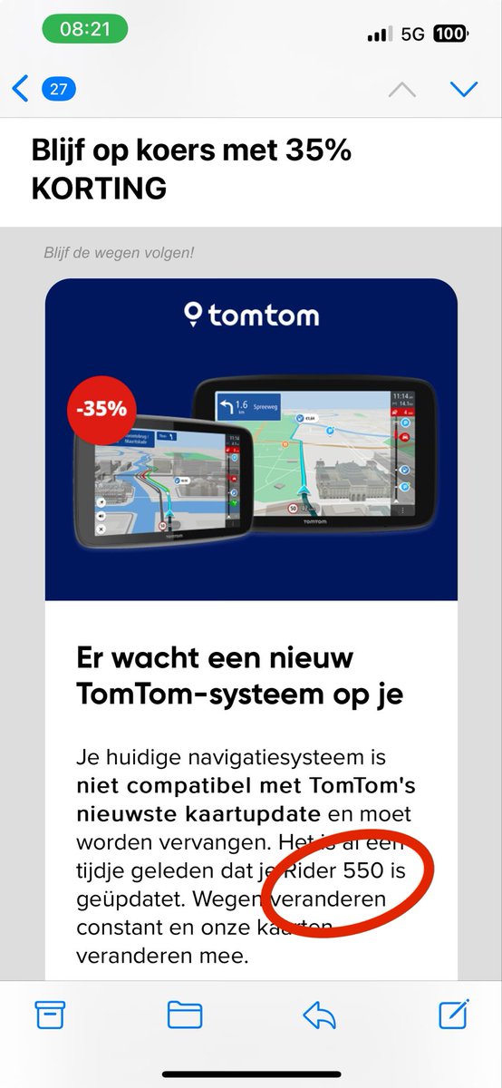 jongetrucker2's tweet photo. @TomTom Waarom zou de TomTom rider550 niet meer compatibel zijn?
We hebben lifetime update’s, en er is geen ander waterdicht TomTom toestel. https://t.co/ciSc8Efcft