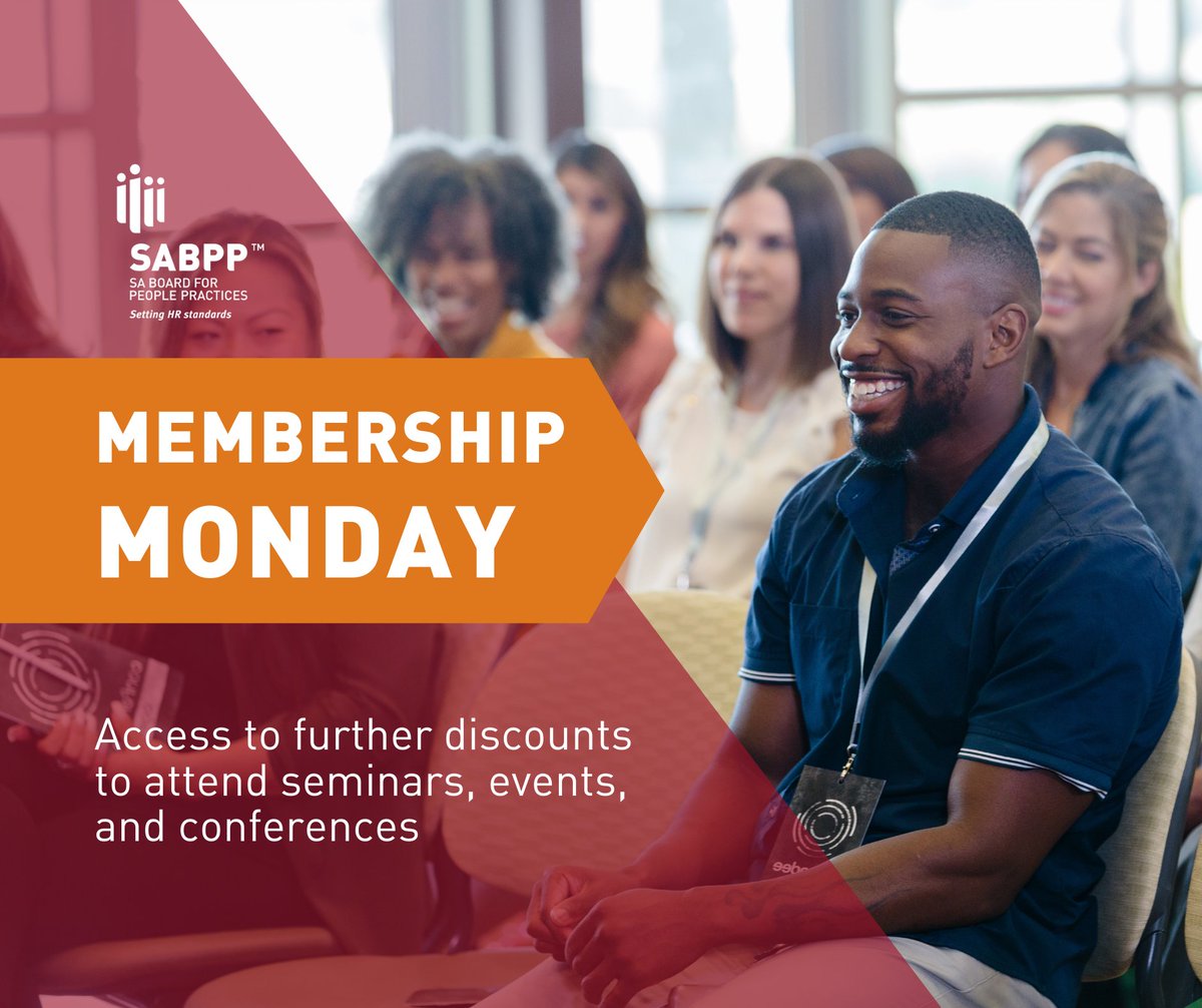 #MembershipMonday

Access to further discounts to attend seminars, events, and conferences.

sabpp.co.za/membership1/me…