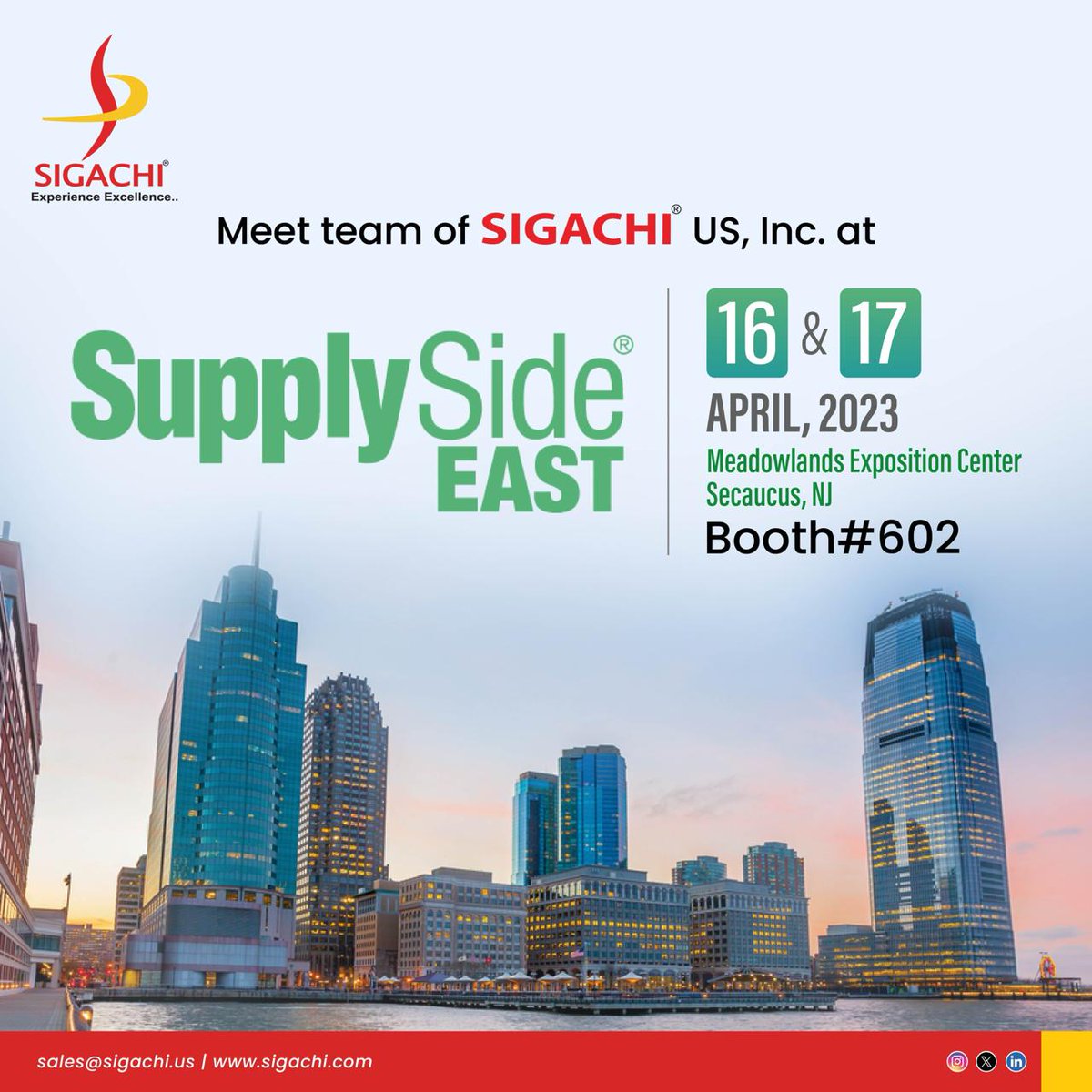 We will be exhibiting at prestigious #SupplySide East, happening April 16-17 at the Meadowlands Exposition Center in Secaucus, NJ! Visit us at Booth no. 602 to explore our proven high quality solutions for the #pharmaceutical industry!
#LifeSciences #ExperienceExcellence