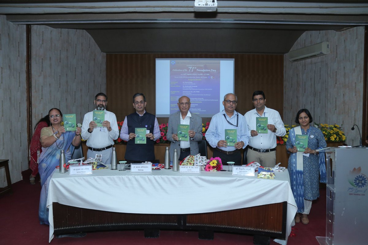 The 71st CSIR-CSMCRI's Foundation Day was celebrated with great joy on April 10, 2024. During this Technology Compendium (Gujarati), a book on Spirulina was released by Chief Guest Padma Shree, Prof. GM Vyas, VC, NFSU (Gandhinagar).@CSIR_IND